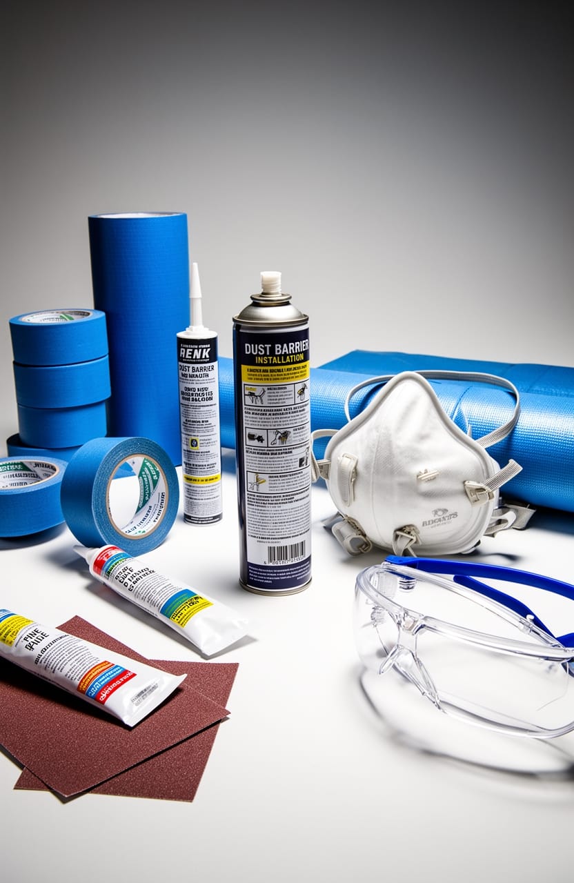 plastic dust barrier construction